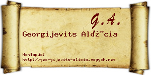 Georgijevits Alícia névjegykártya